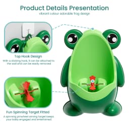 Cute Frog Standing Potty Training Urinal for Boys Toilet with Funny Aiming Target