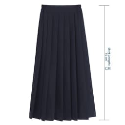 Black Midi Pleated Skirt Student Uniform Style JK Skirt Elastic Waist Polyester Fiber Casual Wear Summer Season