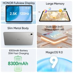 Global Version HONOR Pad X9a 11.5" 120Hz 2.5K Fullview Display Snapdragon 685 Slim Metal Body Tablet WiFi Android15 8300mAh