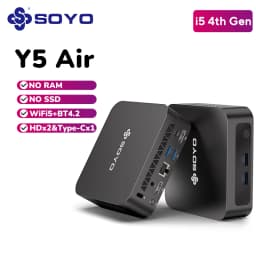 SOYO Y5/Air/Plus Mini PC Intel 4th Gen i3/i5/i7 NO RAM NO SSD 2 x HDMI 4 x USB 3.0 Type-C WiFi5 BT4.2 Mini Desktop Computer