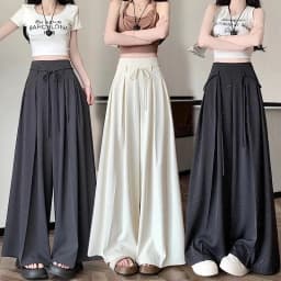 Women's Wide-leg Pants 2025 Spring Summer Straight Fashion Elegant Femme Trousers Casual Be All-match Comfortable Ladies Pants
