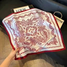 Luxury Brand Paisley Houndstooth Printed Square Scarf Soft Satin Thin Smooth Neck Scarf Sunscreen Headscarf For Women Head Wrap