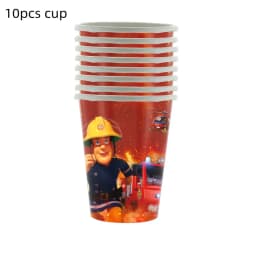 9pcs Fireman Sam Foil Number Balloons Set Happy Birthday Party Deco Ball Boy Gift Fire Truck Holiday Baby Shower Party Supplies