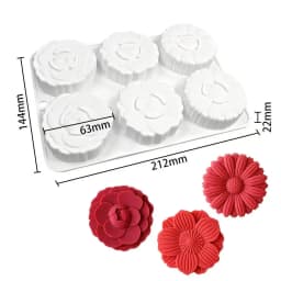 6 Cavity Silicone molds Flower Soap Mold DIY Handmade Soap Mold Handmade Chocolate Biscuit Cake Decoration for Baking Mold Craft