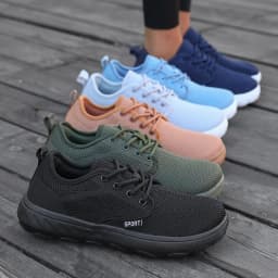 Wide Toe Women Platform Shoe Breathable Knitted Mesh Comfortable Barefoot Casual Versatile Soft Sole Wide Shoes Walking Sneakers