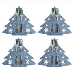 Party Supplies Santa Claus Xmas Tree Snowflake Table Decorations Tableware Organizer Christmas Knife Fork Holder Cutlery Bag