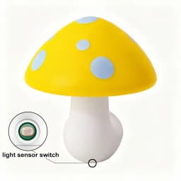 1/2/3Pcs Mushroom LED Night Light Creative Plug-in Room Lamp with Light-sensing Switch Automatically Turn on When It Gets Dark