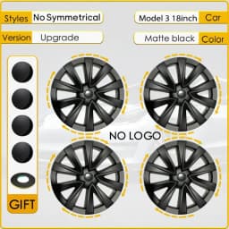 4PCS HubCap 18 Inch Performance Wheel Caps Automobile Replacement Hub Cap Full Rim Cover Accessories for Tesla Model 3 2018-2023