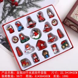 Creative Christmas Tree Decoration Wooden Small Pendant Small Ornaments Boxed Window Props Ornaments Christmas Decorations