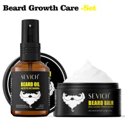 Natural Beard Growth Kit For Men Beard Thickening Care Oil Moisturizing Beard Cream Wax Beard Shampoo Conditioner Beard Styling