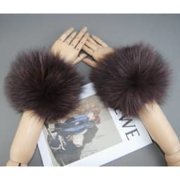 2026 New Style Fox Fur Cuff Arm Warmer Lady Bracelet Real Fur Wristband Glove High Quality Fox fur Cuffs Hot Sale Wrist Warmer