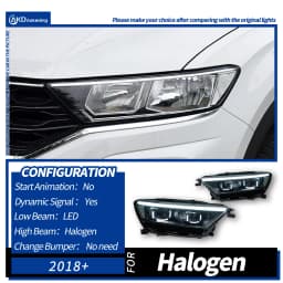 AKD Head Lamp for VW T-ROC LED Headlight 2018-2021 Headlights T ROC TROC DRL Turn Signal High Beam Angel Eye Projector Len