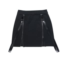 Goth Dark Gothic Split A-Line Skirts Double-Sided Zipper Slits 90s Streetwear Women Mall Gothic Dropped Mini Skirt Zip Edgy