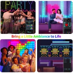 1/2/4PCS Smart LED Curtain Lights LED Fairy Lights App Control Music Sync DIY Pattern Waterproof for Indoor Outdoor Party Decor