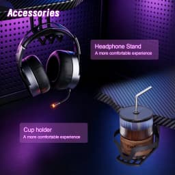 Gaming Desk with RGB LED Lights, Carbon Fiber Surface Gaming Table, Y‑Shaped Game Computer Desk with Cup Holder & Headphone Hook, Adjustable Leveling Feet for Home Office Gaming Room