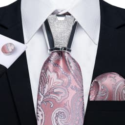 DiBanGu Business Plaid Black Solid Luxury Elegant Silk Ties for Men Designer Tie Buckle Handkerchief Cufflinks Wedding Accessory