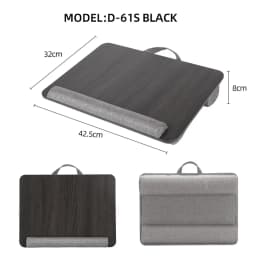 MUMUCC Wooden Suspended Bed Laptop Desk, Portable 15 Inch Bed Study Table with Handle, Sponge Cushion & ABS Slot, Compact