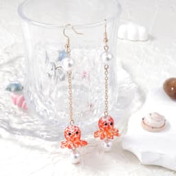 Cute Octopus Earrings Creative Glass Octopus Long Drop Earrings Unqiue Marine Series Design Earrings Wholesale Custom Packaging