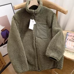 Loose Fit Lamb Velvet Jacket Coat for Men And Women Casual Warmth Stand Collar Fleece Inner Autumn Winter Season Couple Style