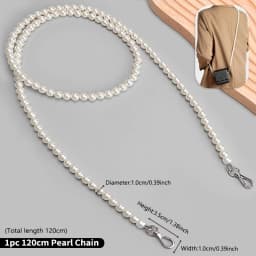 CRAZYSMITH Bag Chain Metal Strap for MLB Bucket Bag Handbag Replacement Long Beaded Chain Shoulder Crossbody Bag Accessory