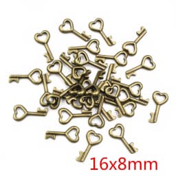 40pcs Key Charms Pendants Antique Bronze plated Metal Retro Slower Heart Keys Charm DIY Jewelry Making Accessories Necklace