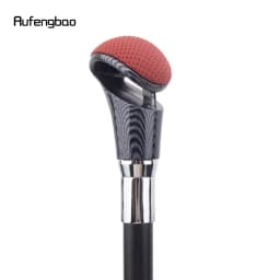 Red Black Leather Silver Walking Cane Fashion Decorative Walking Stick Gentleman Elegant Cosplay Cane Crosier 94cm