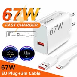 for Xiaomi 67W Charger Cargador Tipo C Mi Hyper Turbo Chargers 67W Fast Charging Adapter Xiao Mi 17T 15T 13 Pro 11 10 Poco