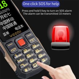 YeeMI K1+ 4G Rugged Waterproof Full Band Feature Phone 2.4Inch SOS Button Big Loudspeaker LED Light 1500mAh Battery Mobile Phone