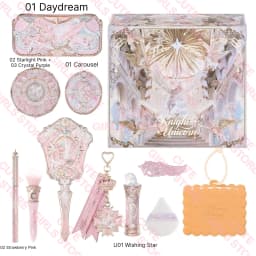 Flower Knows Knight Unicorn Collection Mini All-In Gift Set- with Lipstick, Blush, Eyeshadow, Powder, Lip Liner, Mirror & Tools