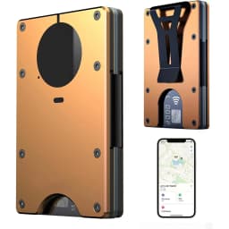 Smart Metal Wallet with Built-in Find My Tracker (iOS Only) RFID Blocking 12 Card Capacity Removable Cash Clip