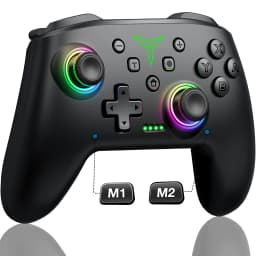 Dinofire Wireless Bluetooth RGB Controller for Nintendo Switch/Switch OLED/Lite Mobile Wired PC Gamepad Multi-Function Joystick