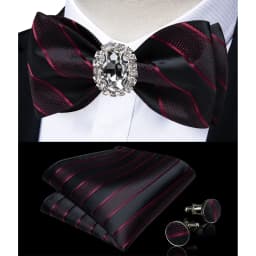 Classic White Selr-tie Bowtie with Ring Pocket Square Cufflinks Set Fashion Solid Men's Bow Tie for Wedding Groom Business Knots