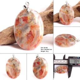 High Quality Pendentif Real Natural Crazy Lace Agate Stone Pendant Chains Necklace For Women's & Men's Jewelry Making BK996H