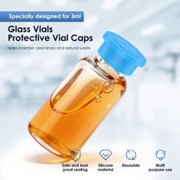 3ML Glass Vials Protective Vial Caps Leakproof Reusable Silicone Protective Cap For Insulin Bottles Eyeshadow Cream Container