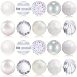 20 Pcs Chunky Bubblegum Beads Focal Beads Pen Beads Large Rhinestone Pearl Beads Christmas Beads for Pen Jewelry Making Keychain