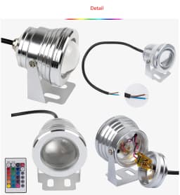 10w RGB LED Flood Light Underwater Fountain Pool Pond Aquarium Waterproof IP67 Spotlight Bulb Outdoor Garden 12V 110V 220V