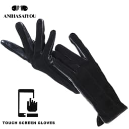 Good Quality Touch Gloves Color Winter Women's Leather Gloves Genuine Suede 50% Genuine Leather 50% Women's Gloves -2007