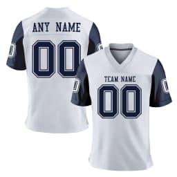 Custom American Football Jersey with Name Number, Personalized Navy Team Jersey Shirt, Sports Gift for Players, Fans, Men & Kids