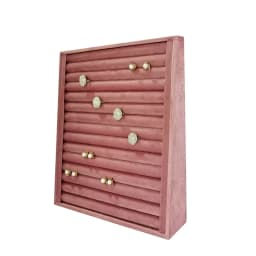 Vertical Velvet and Leather Jewelry Display Stand Large Adjustable Earring Necklace Ring Organizer for Shop Home Vanity Counter
