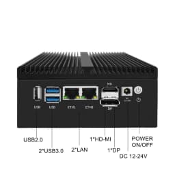 12th Gen Intel N100 Firewall Mini PC 2*10G/4*10G SFP Port 2xi226 2.5G Lan Fanless Soft Router 8GB RAM Pfsense OPNsense Computer