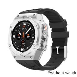 Luxury Modification Kit for Samsung Galaxy Watch 8 Ultra 2025 Carbon Case Rubber Strap for Galaxy Watch 7 Ultra 47mm Accessorie