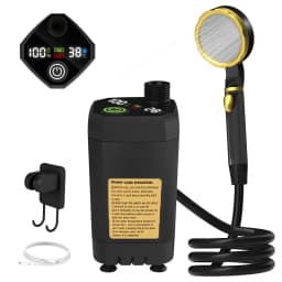 Camping Shower Pump RV Outdoor Shower Kit Camp Shower W/Full Screen Intelligent Digital Display Adjustable 6000mAh Shower Kit