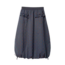 Velvet Polka Dot Lantern Skirt, Elastic - Waist Pocket Design, Retro Commute, Artistic & Chic 255282