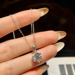 GRA 1-3CT Classic Round Certified Moissanite Diamond Dating Wedding Necklace For Women Real 925 Sterling Silver Luxury Jewelry