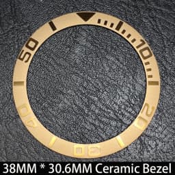 Sloping 38mm * 30.6mm Ceramic/Aluminum Blue Luminous Bezel GMT and Diving Watch Insert Fit for 40mm Watch Case Replacement Watch