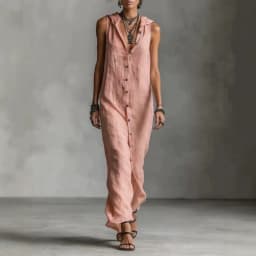 Women Dresses 2026 New summer solid color button open stitch sleeveless long dresses women's clothing vestidoes