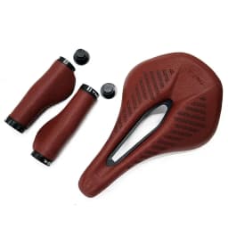 Retro Bicycle Saddle MTB Bike Saddle 155mm with Bike Bar Tape Road Bike Bicycle Brown Color / Steel Saddle Rails Bicycle Cycling
