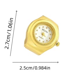 New Hot Selling Creative Alloy Shell Circular Dial Couple Ring Watch Finger Watch Cheap Gift