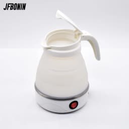 JFBONIN 0.6L Mini Folding Kettle Portable Water Heater 600W Silicone Compression Electric Kettle Home Kettle Easy To Travel