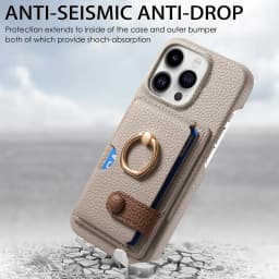 Leather Ring Support Phone Case for IPhone 17 Air 16E 18 16 15 14 13 12 11 Pro Max Plus Wallet with Card Holder Shockproof Cover